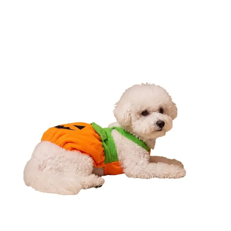 Halloween Pumpkin Pet Costume Cute Pet Dress Funny Pumpkin Outfit Clothes for Small Dogs Cats Teddy Poodle Bichon Party Clothing