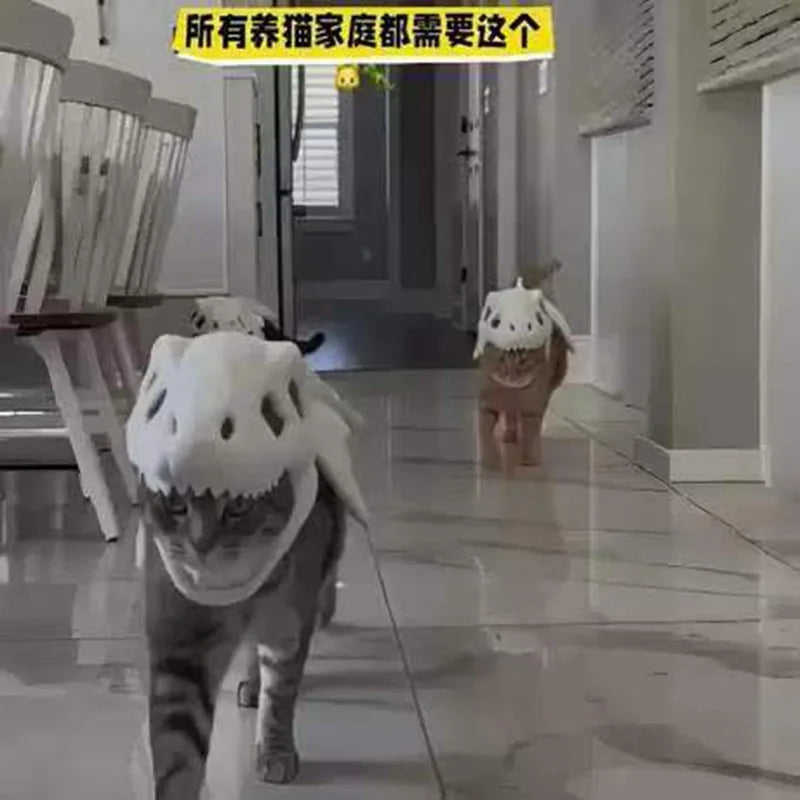 Pet Dinosaur Costume Soft Plush Skeleton Cat Dog Halloween Cosplay Outfit Cute Warm Pet Apparel for Small Medium Pets