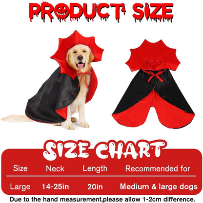Halloween Dog Cat Costume Vampire Devil Cape for L or XL Adjustable Cloak