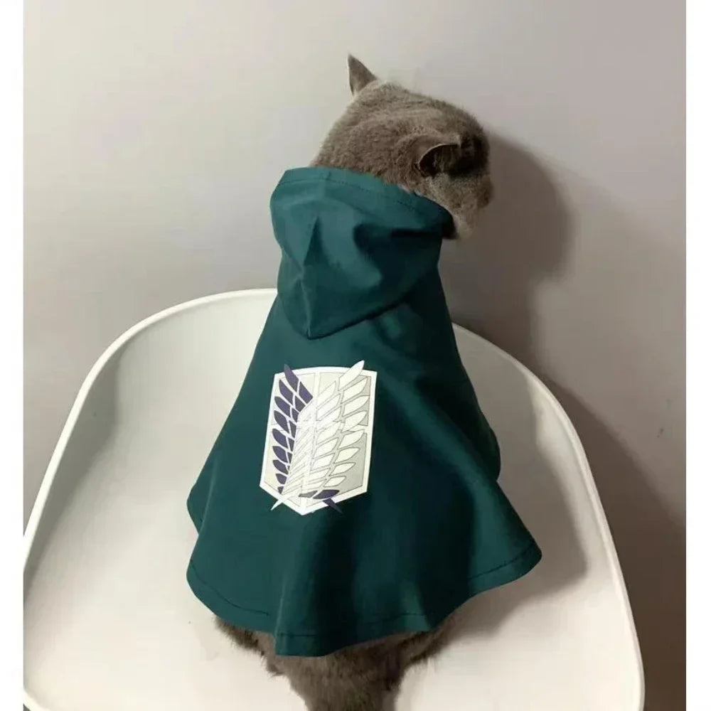Dog Cat Cloak Christmas Anime Halloween Attack Titaner Pet Cape Shingeki No Kyojin Surveycosplay Costume Photograph Prop Gifts