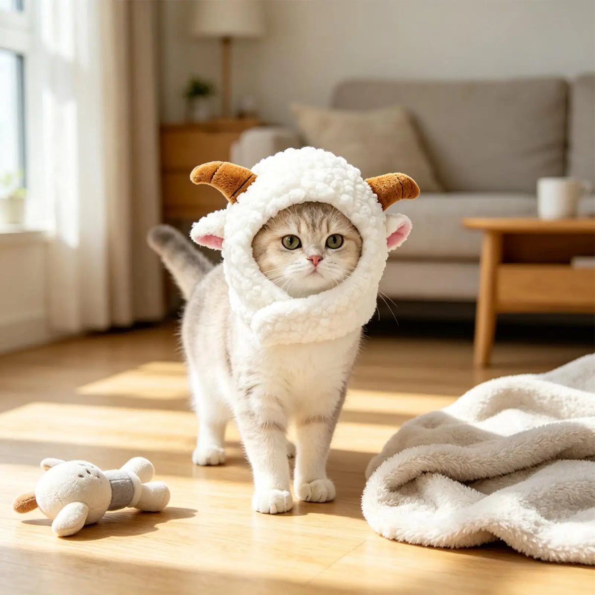 Cat & Dog Winter Hat Cute Warm Knitted Pet Headwear with Ear Holes Washable Puppy Kitten Caps for Halloween Christmas Party