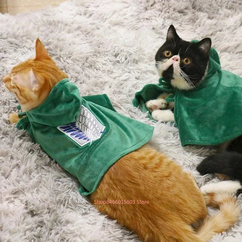 Dog Cat Cloak Christmas Anime Halloween Attack Titaner Pet Cape Shingeki No Kyojin Surveycosplay Costume Photograph Prop Gifts