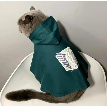 Dog Cat Cloak Christmas Anime Halloween Attack Titaner Pet Cape Shingeki No Kyojin Surveycosplay Costume Photograph Prop Gifts