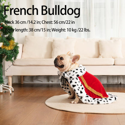 Royal Velvet Pet Cloak with Fur Trim for Cats & Dogs, Red-M/Oversize